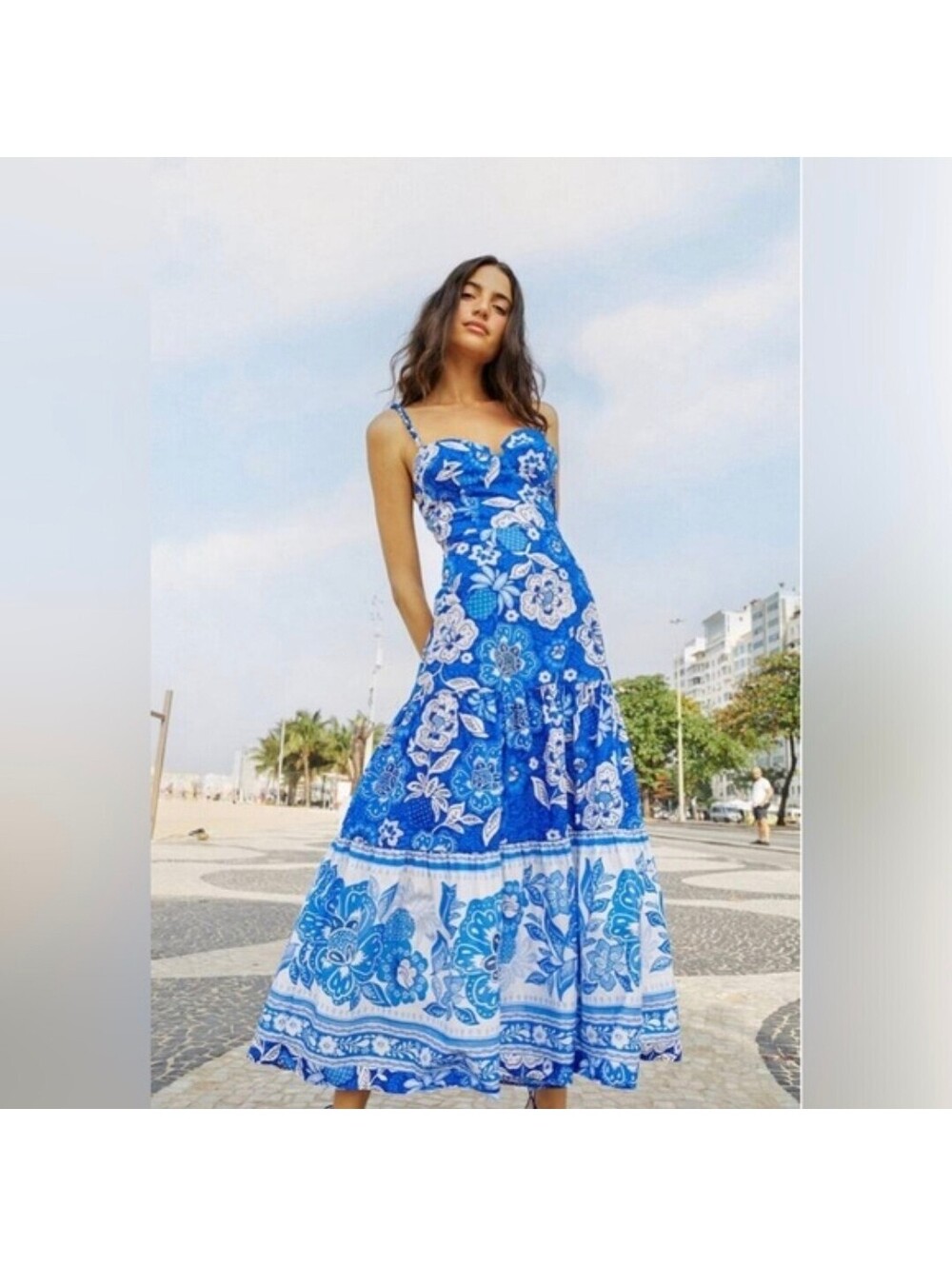 FARM RIO Floral Print Maxi Dres Size Medium NWT